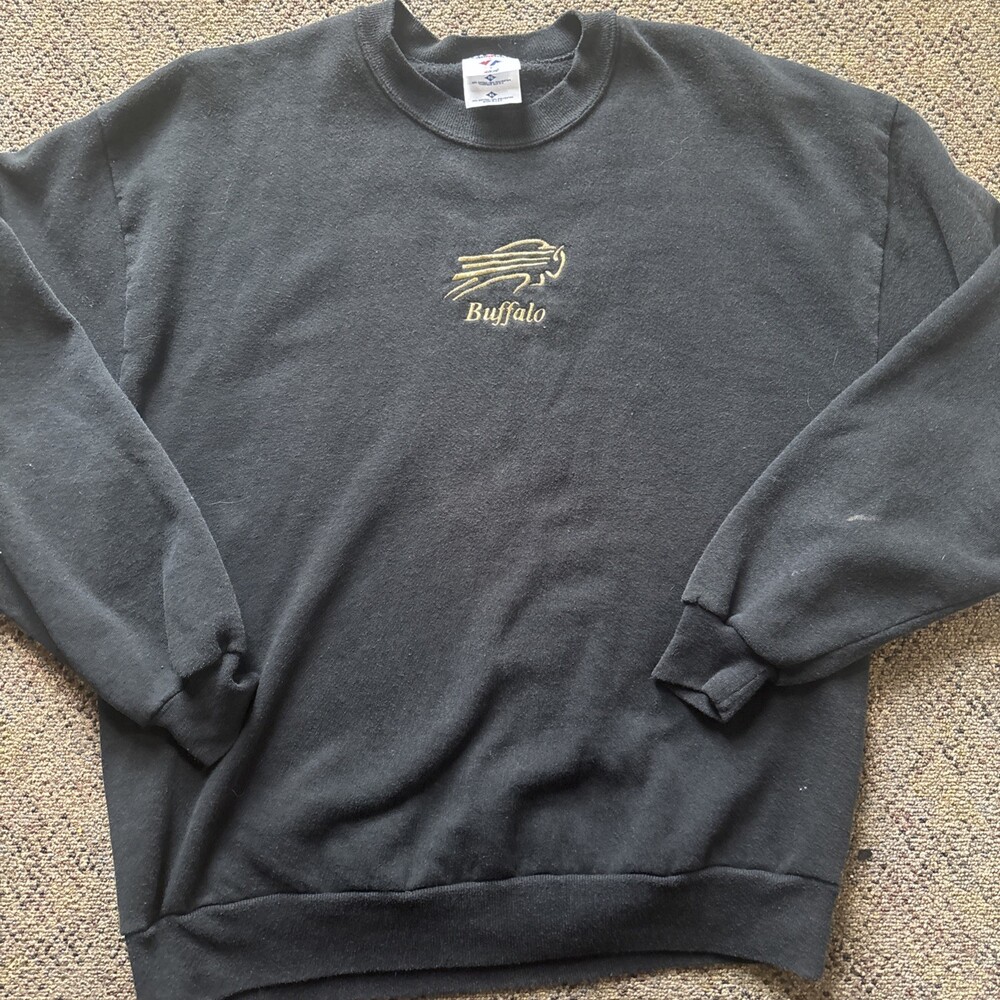 Vintage Jerzees Buffalo Sweatshirt. Black And Gold